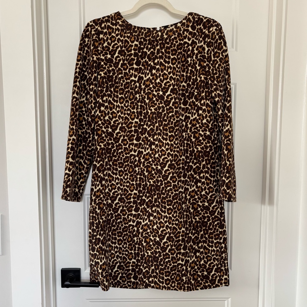 J. Crew Leopard Print Shift Dress Size 2